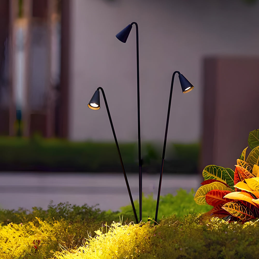 WINTERBOURNE TRIPLE-ARM BLACK LED FLOOR LANTERN