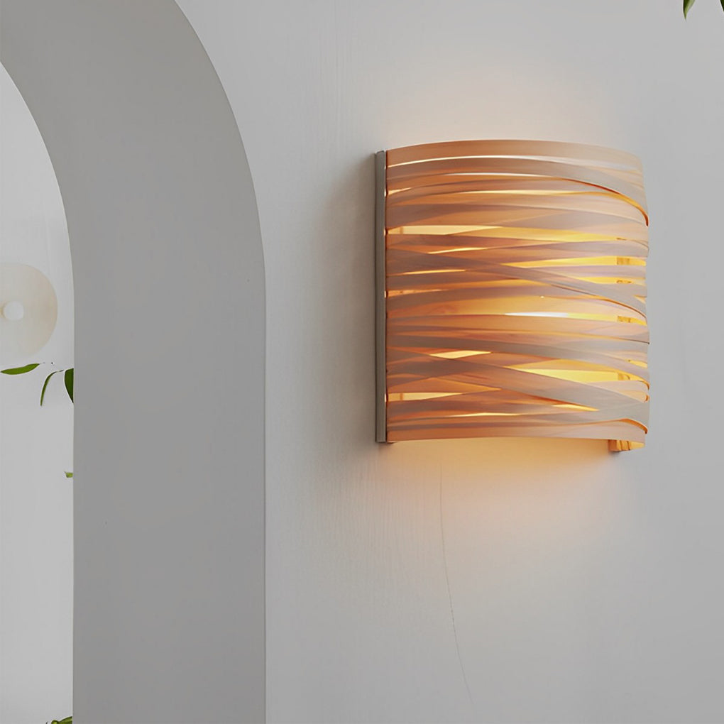 BRAMBLEWOOD SEMI-CYLINDRICAL NATURAL TIMBER WALL LANTERN