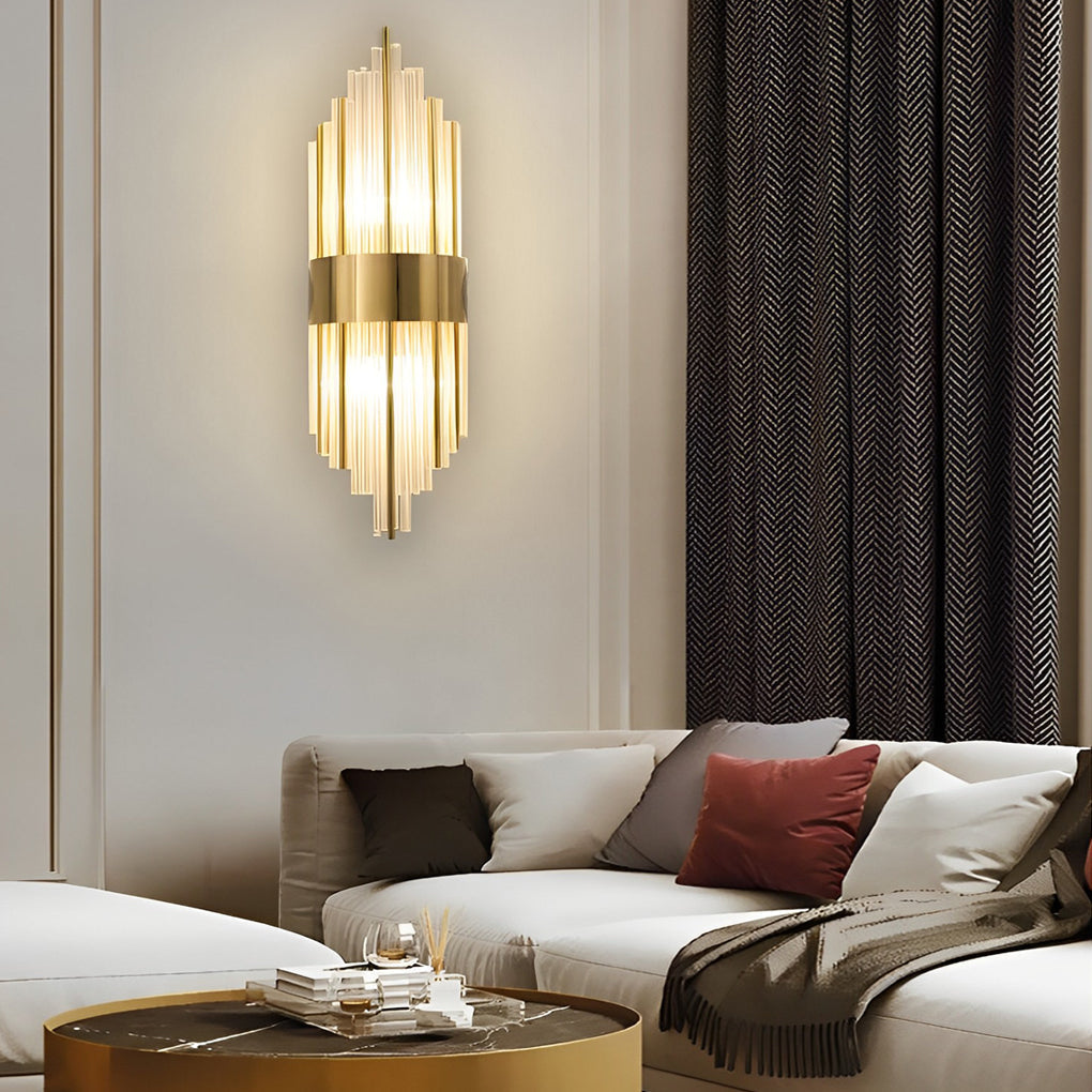 CHARLESTON CRYSTAL TRI-LEVEL DIMMABLE WALL SCONCE