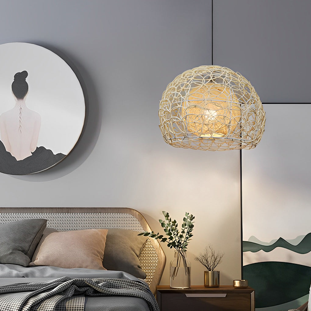 WHITLEY WOVEN RATTAN SPHERE PENDANT LIGHT