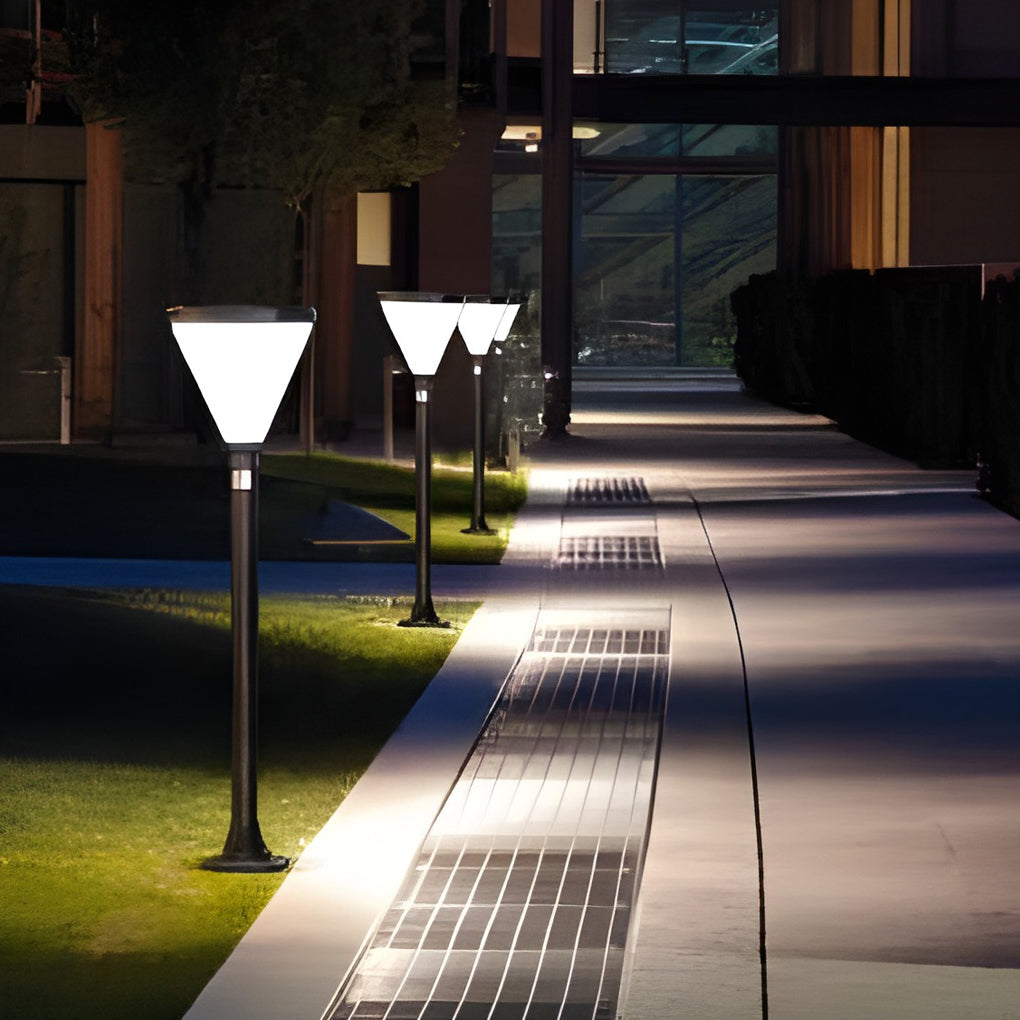WINDSOR SOLAR TAPERED GLOW PATH LANTERN - Contemporary LED Outdoor Illumination