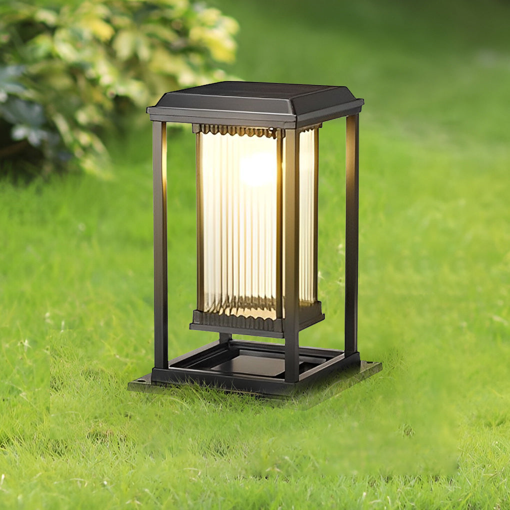 WINTERBOURNE RIBBED GLASS SQUARE SOLAR PATH LIGHTS