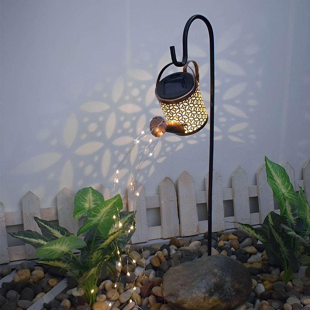 WINDSOR RUSTIC IRON SHOWER LANTERN, SOLAR-POWERED GARDEN LIGHTING FOR OUTDOOR SPACES