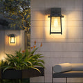 FENWICK SOLAR-POWERED BLACK GLASS WALL LANTERN