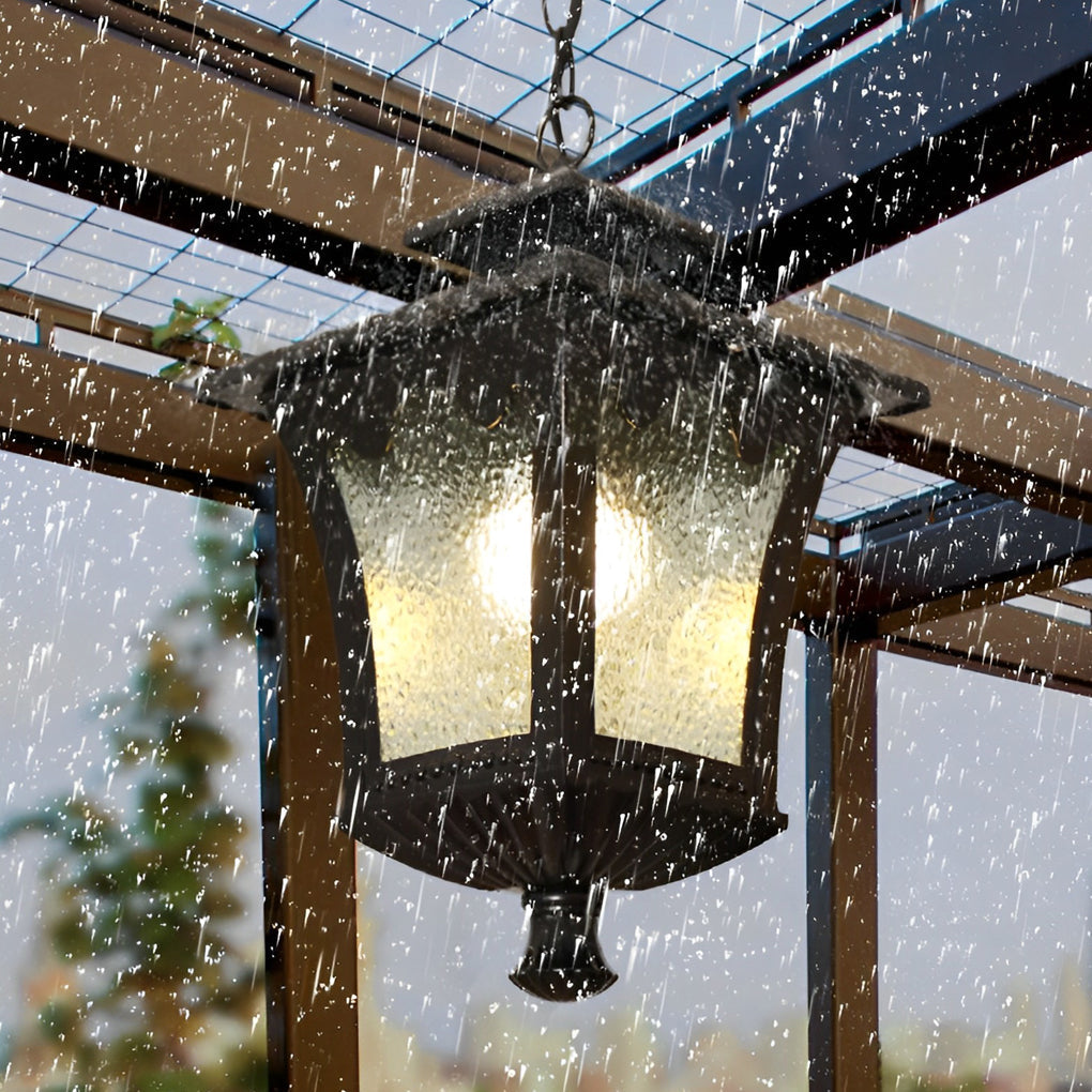 WINDSOR DROPLET GLASS OUTDOOR LANTERN CHANDELIER