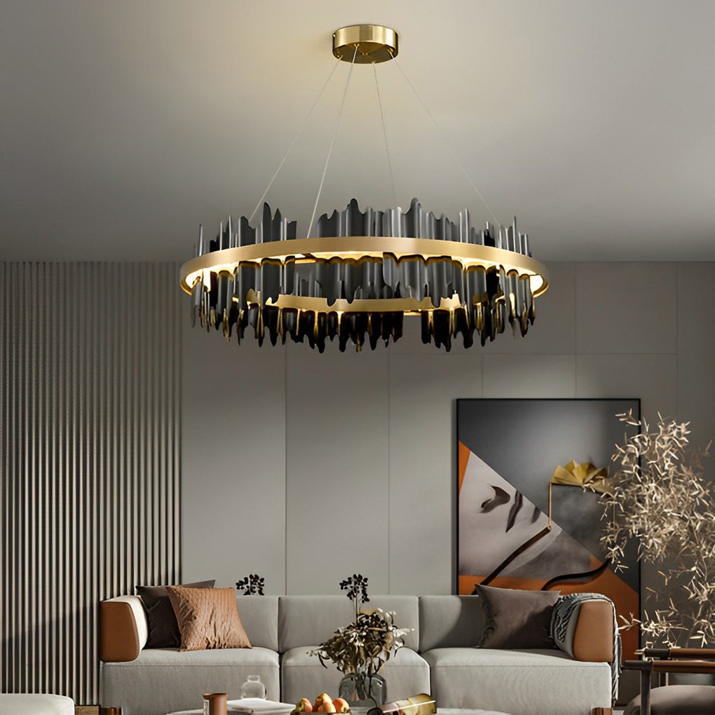 RAVENHURST METAL CIRCLE DIMMING CHANDELIER