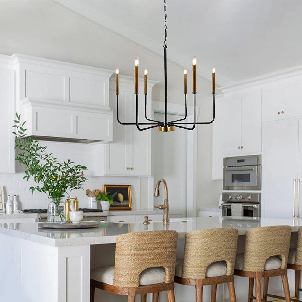 WINTERBOURNE SIX-LIGHT IRON CANDLE CHANDELIER