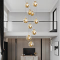 WINDSOR COGNAC CRYSTAL GLOBE ADJUSTABLE CHANDELIER