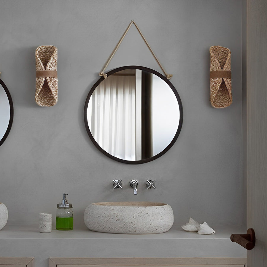 WHITBY RATTAN WOVEN LED TWIN-FACED WALL SCONCE
