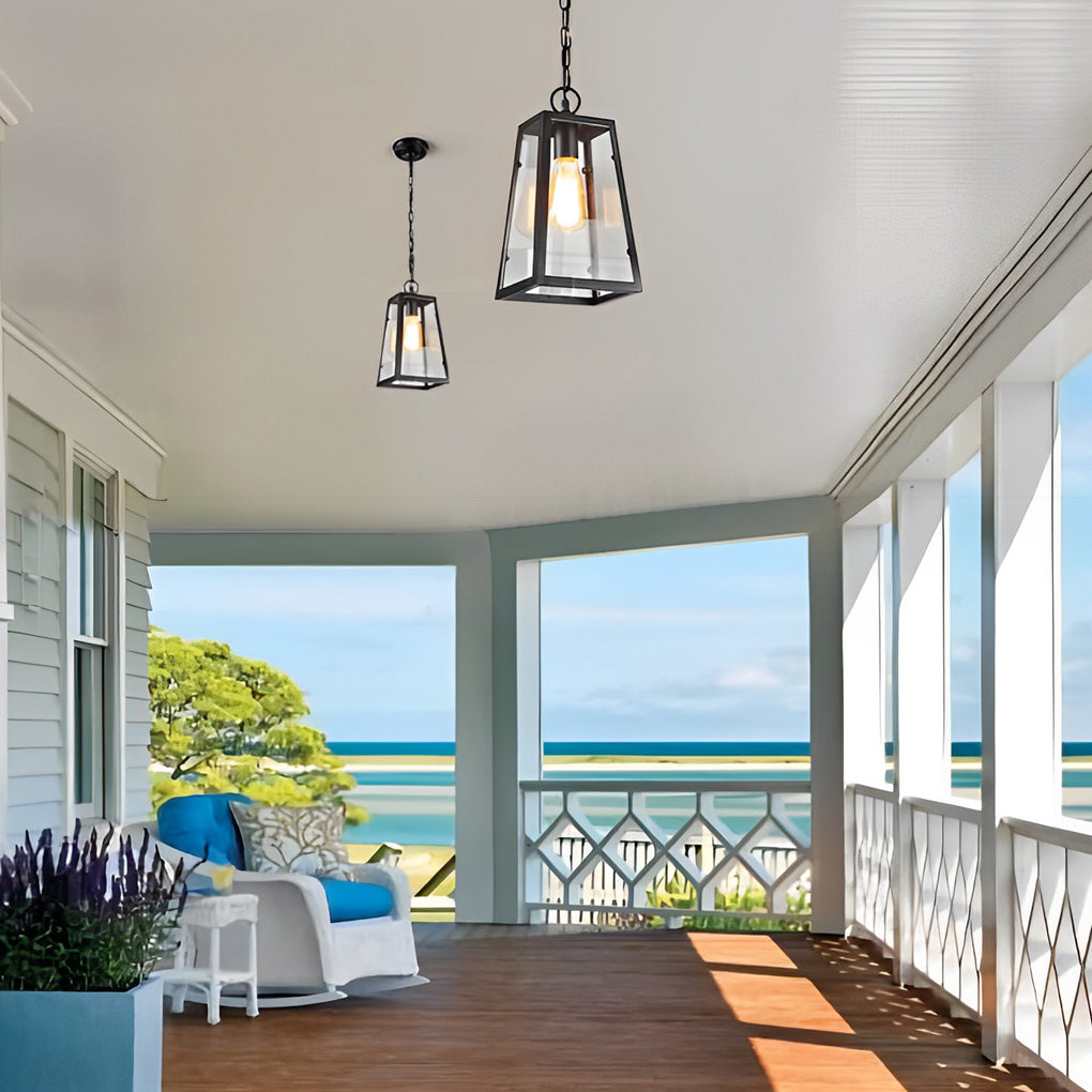RAVENHALL WATERPROOF IRON & GLASS OUTDOOR PENDANT LIGHTING