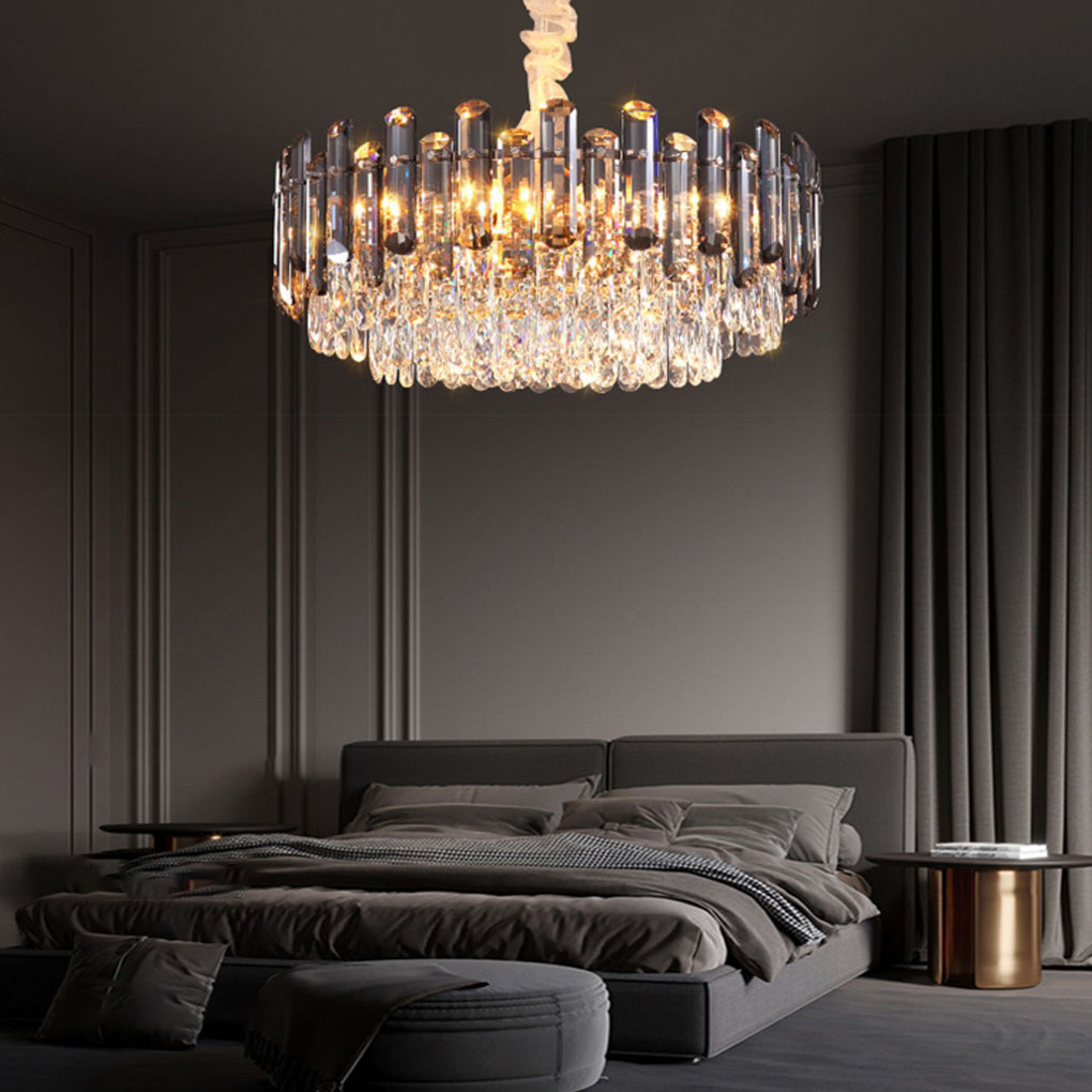WINTHROP CRYSTAL LAYERED OVAL CHANDELIER