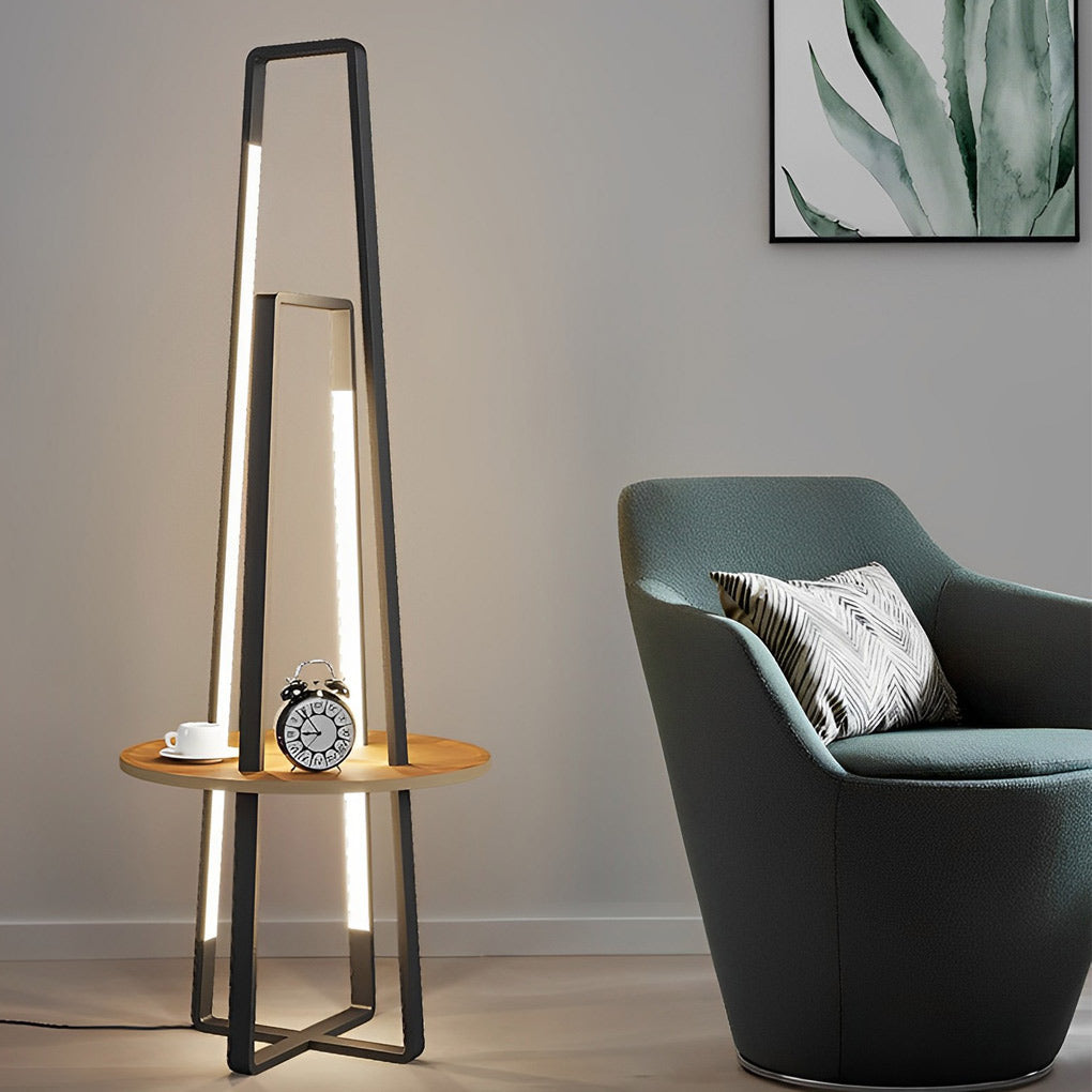 WINTHROP MODERN METAL LED TRAY FLOOR LAMP FOR LIVING SPACE