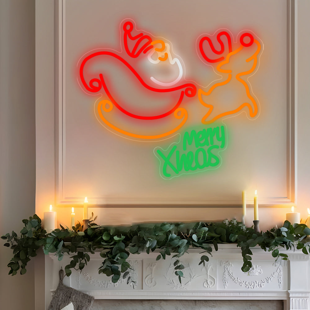 FENWICK ILLUMINATED REINDEER SPECTACLE WITH SANTA GLOW