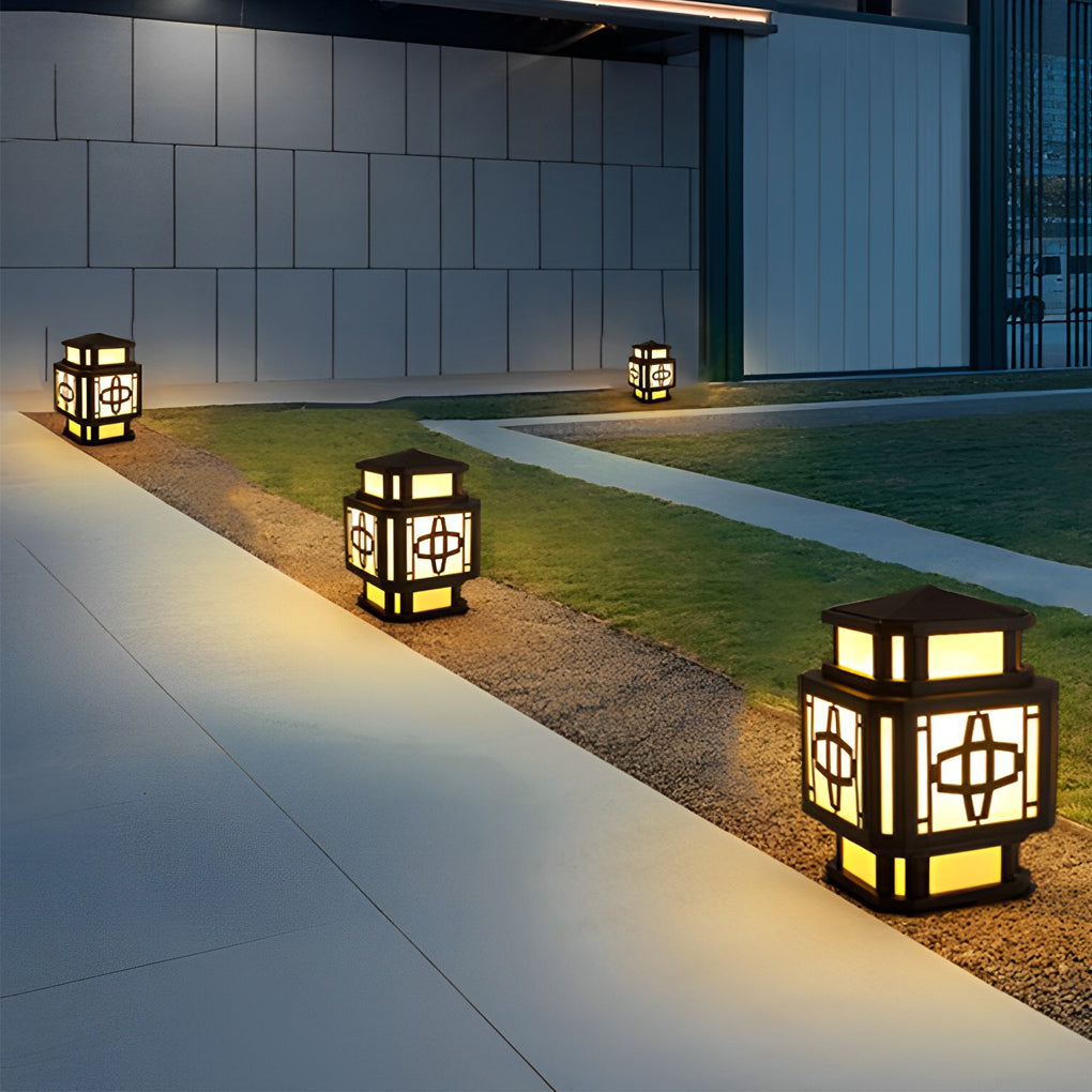 WHITBY BLACKSTONE WATERPROOF OUTDOOR PILLAR LIGHTING