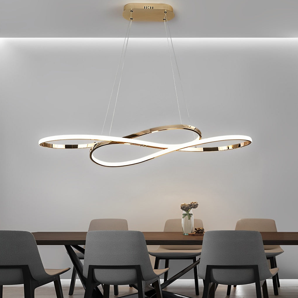 WINDSOR WAVED 8-LOOP DIMMABLE LED CHANDELIER