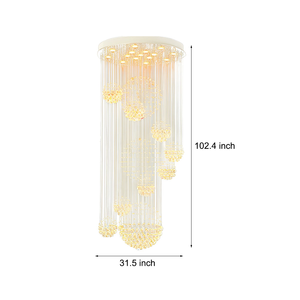 CAMBRIDGE CRYSTAL SPIRAL LED STAIRCASE LUMINAIRE