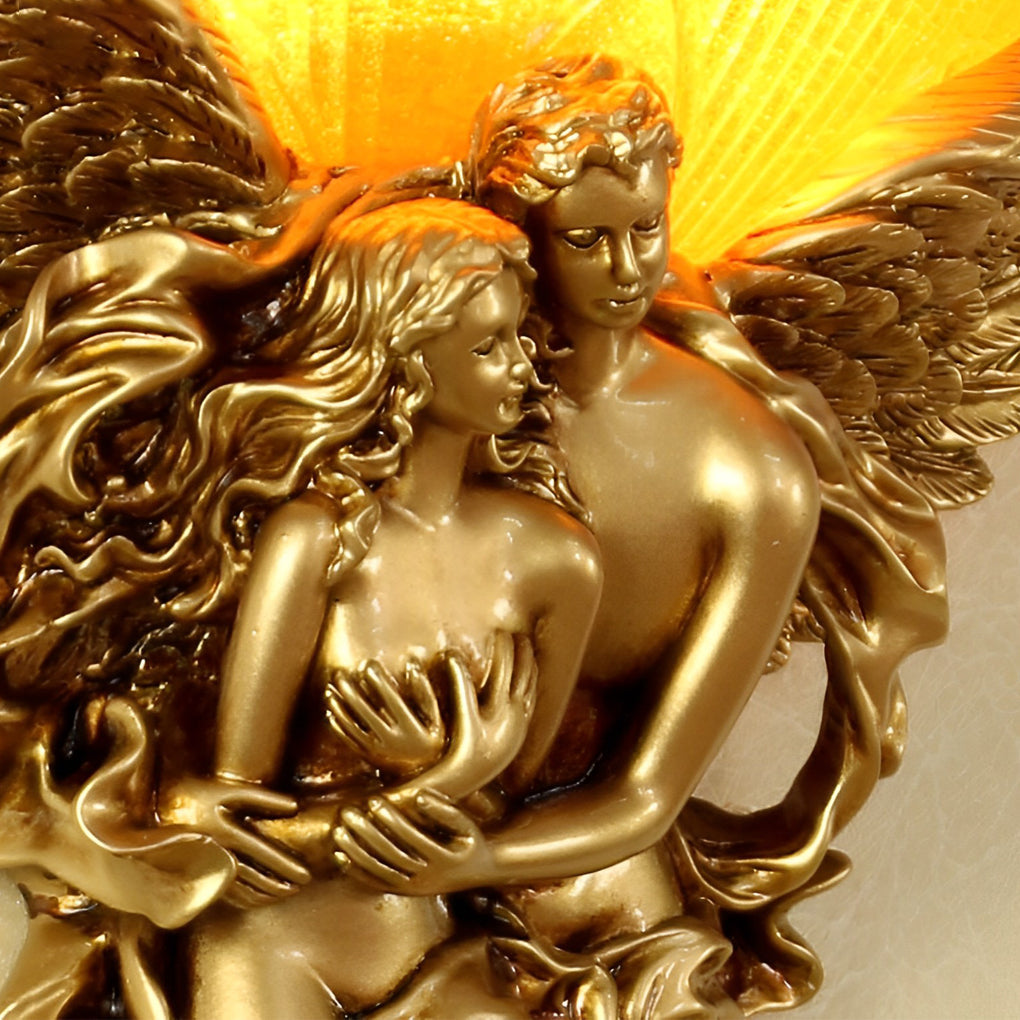 WINTHORPE WHIMSICAL ANGELIC RESIN WALL LANTERN
