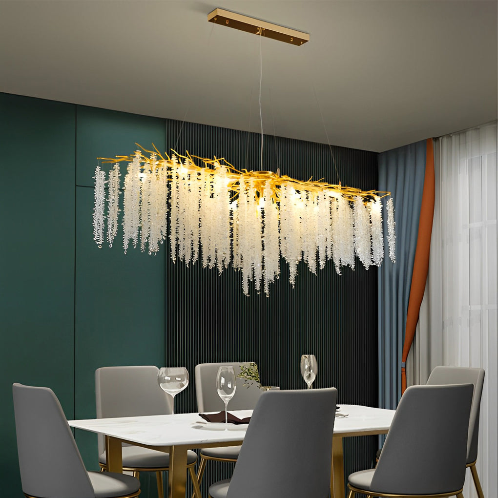 FENWICK CRYSTAL BRANCH CHANDELIER WITH TRIPLE DIMMING