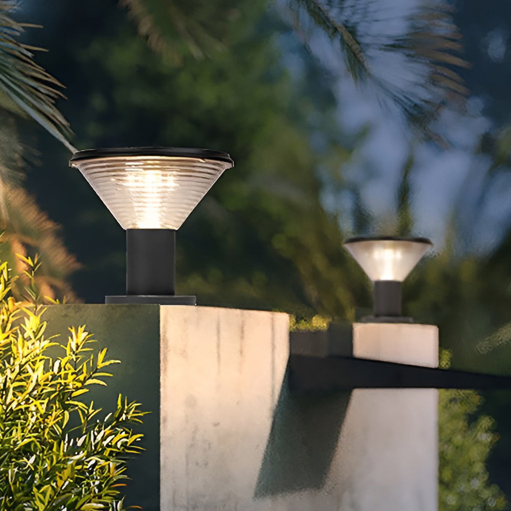 RAVENWOOD SOLAR-POWERED CIRCULAR FENCE LANTERNS WITH SMART LIGHTING
