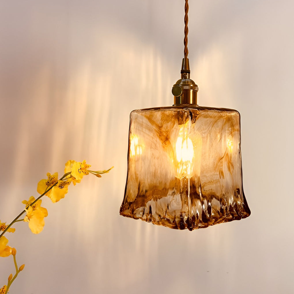 RAVENSCROFT POLISHED METAL GLASS PENDANT LIGHT