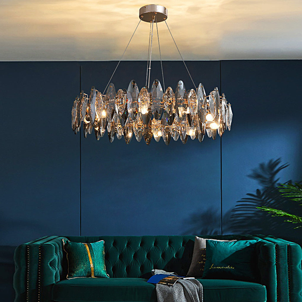 WINDSOR SMOKY CRYSTAL OVAL CHANDELIER