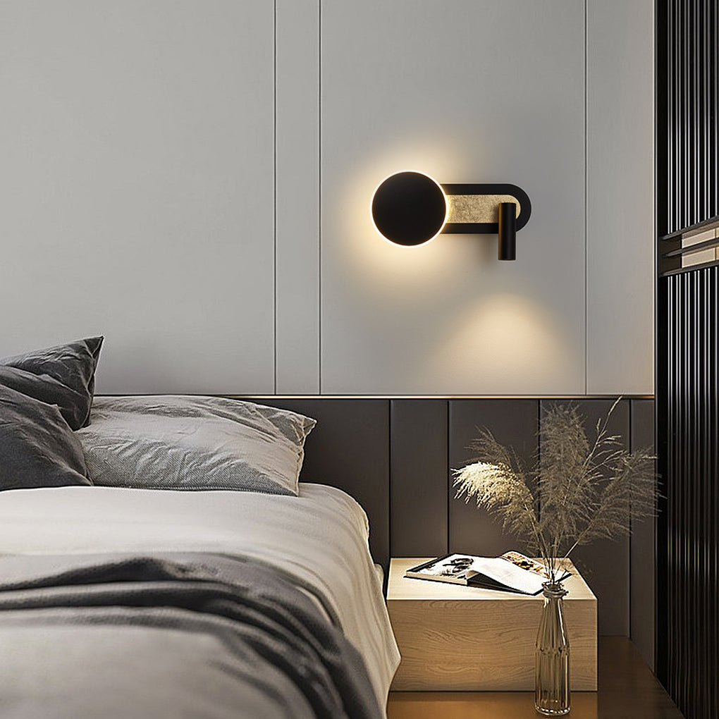 BRAMBLETON ROUND LED WALL SPOTLIGHT WITH DIMMER SWITCH