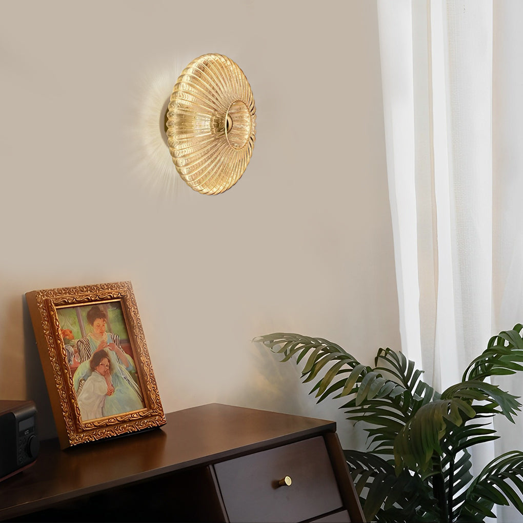WINDSOR STRIPE ROUND GLASS WALL SCONCE