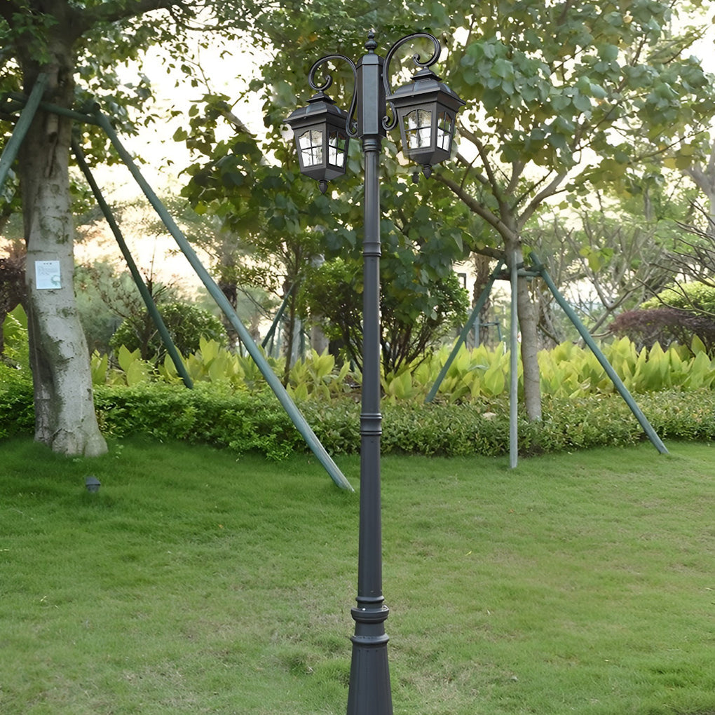 BRIDGEMAN DUAL LANTERN OUTDOOR POLE LIGHTS