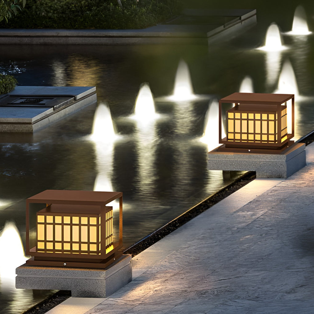 CHATHAM SQUARE LED OUTDOOR PILLAR LIGHTING WITH WATER-RESISTANT DESIGN