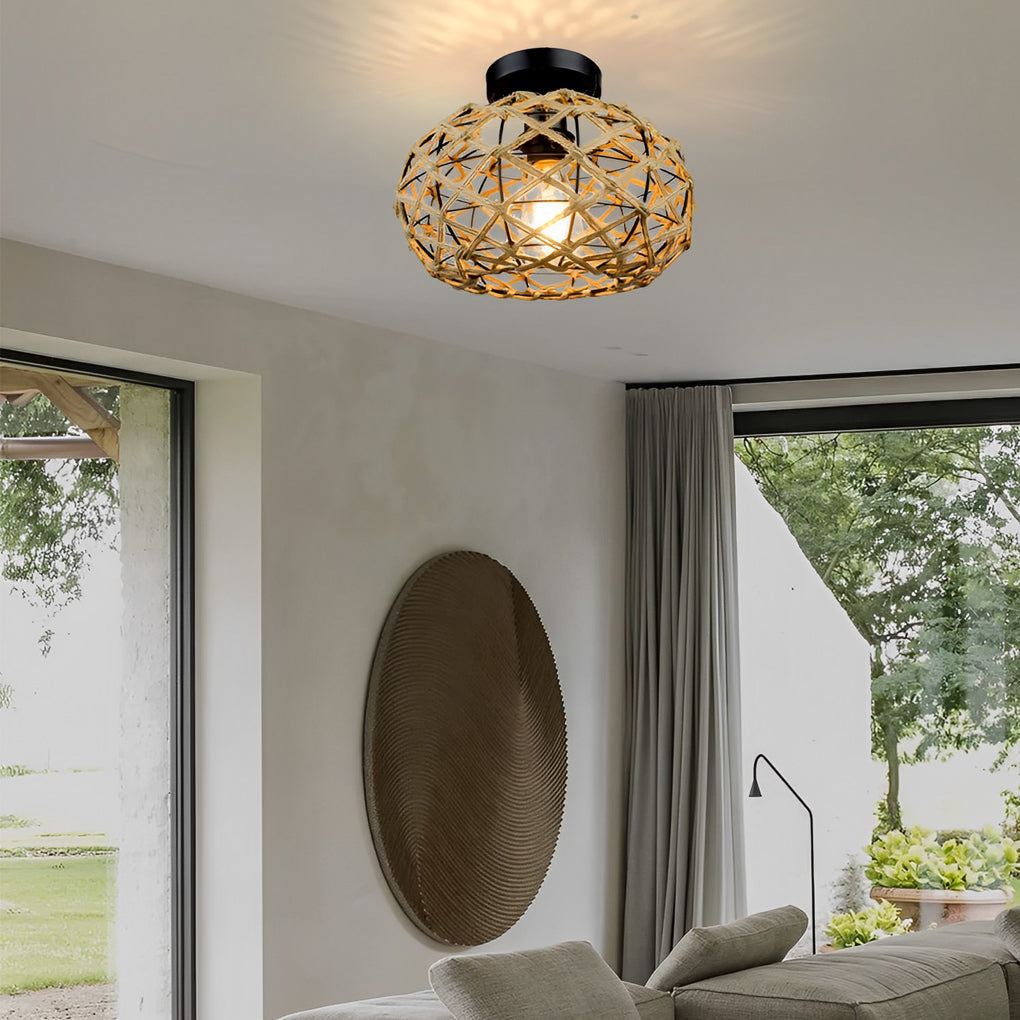 WINTHORPE WOVEN CAGE CEILING LANTERN