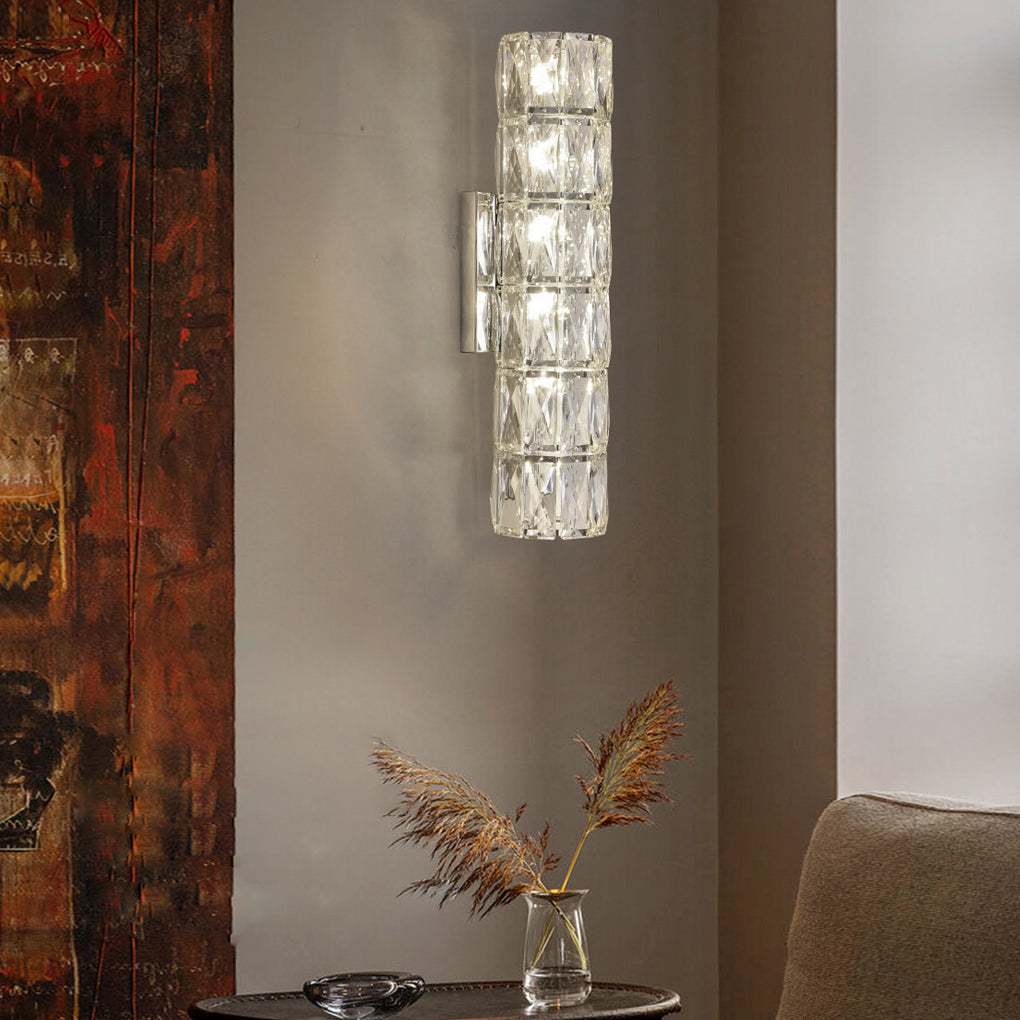 WINDSOR CRYSTAL CYLINDER WALL LANTERN WITH TRIPLE DIMMING FUNCTION