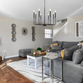 WINTHROP EIGHT-BULB DIMMABLE INDUSTRIAL CHANDELIER