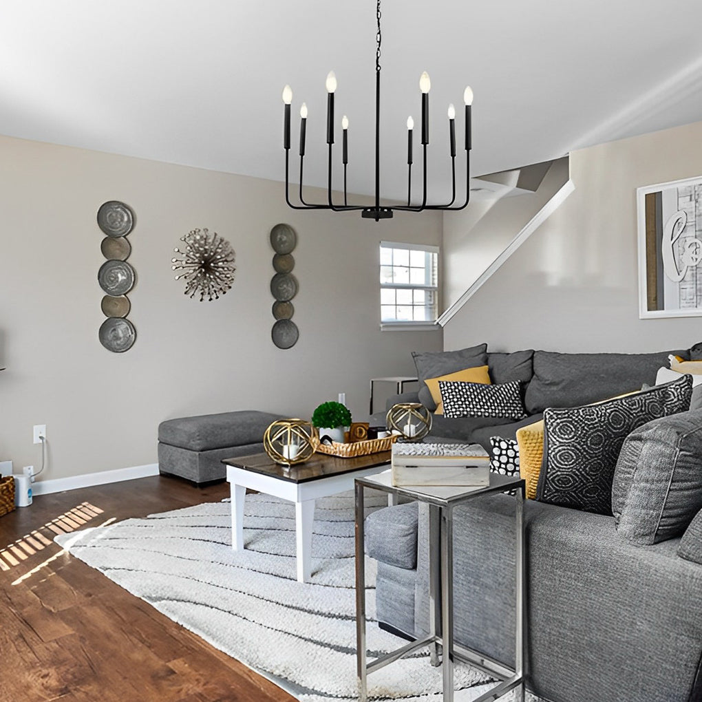 WINTHROP EIGHT-BULB DIMMABLE INDUSTRIAL CHANDELIER