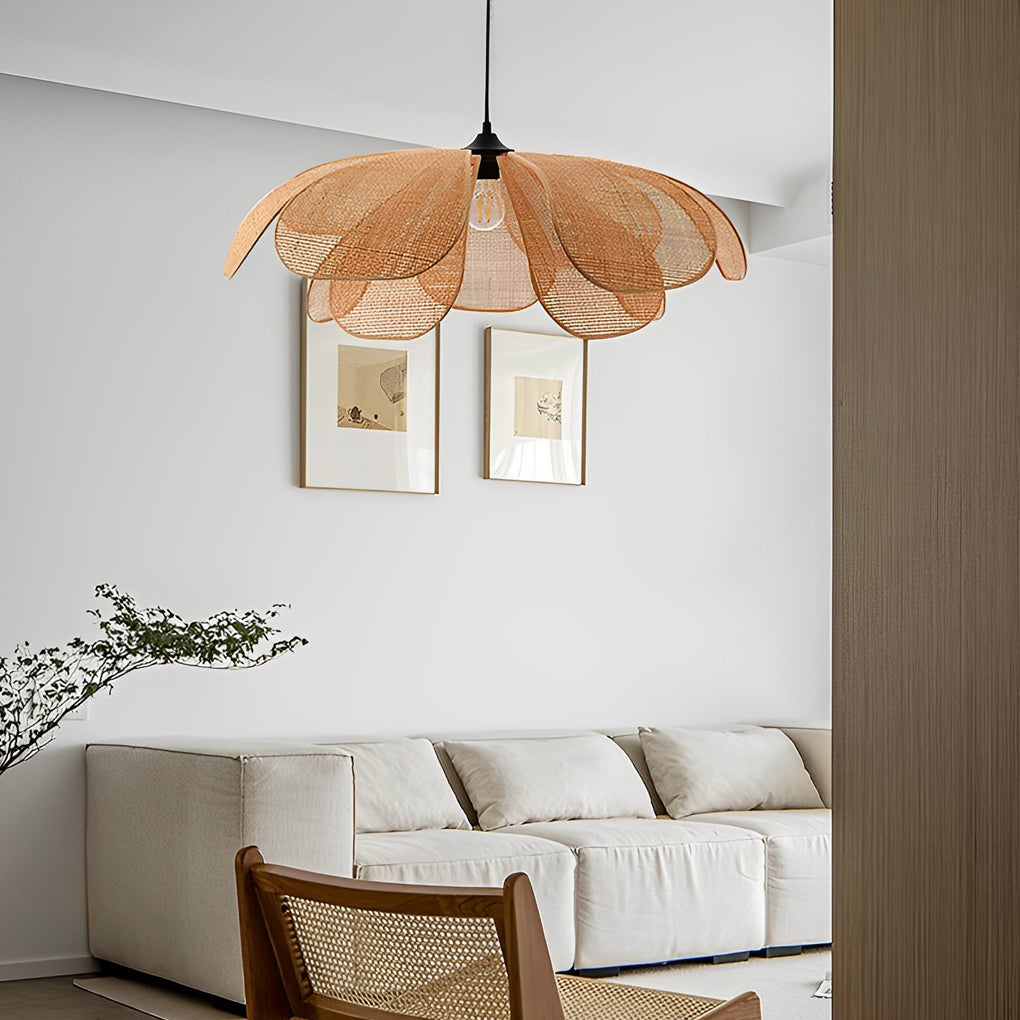 RAVENWOOD RATTAN PETAL TRILIGHT CHANDELIER