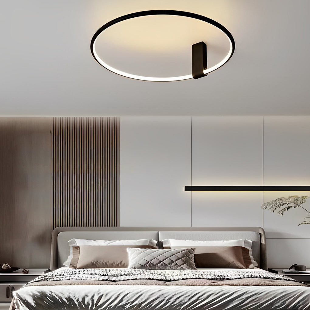 WINTHROP MODERN BLACK ROUND CEILING LAMP WITH TRIPLE DIMMING OPTIONS
