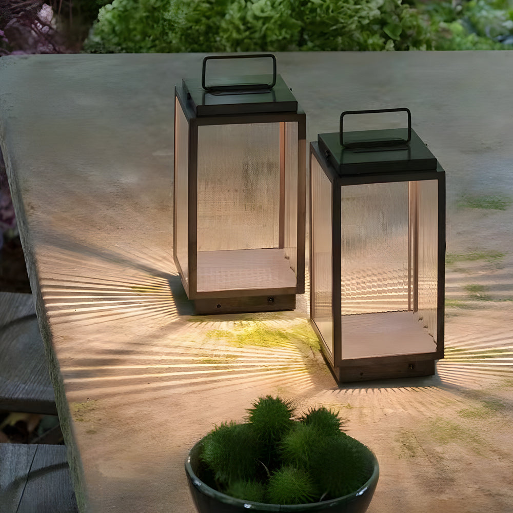 WINTHROP 11-INCH GLASS LED CARRIAGE LANTERN - WIRELESS OUTDOOR LIGHTING