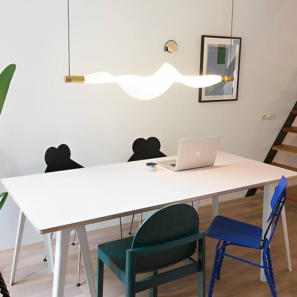 WINTHORPE STRIPED ALUMINUM LED DINING CHANDELIER