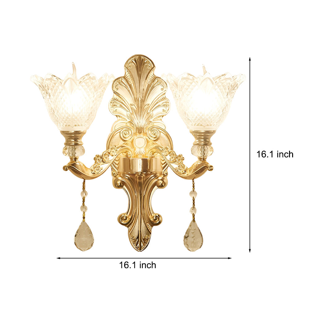 WINDSOR CRYSTAL BLOOM WALL SCONCE WITH DIMMABLE LIGHTING