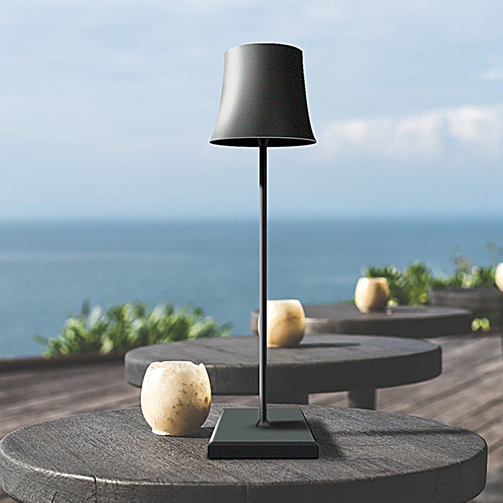 WINTHROP 15-INCH CORDLESS METAL TABLE LAMP IN ONYX AND IVORY