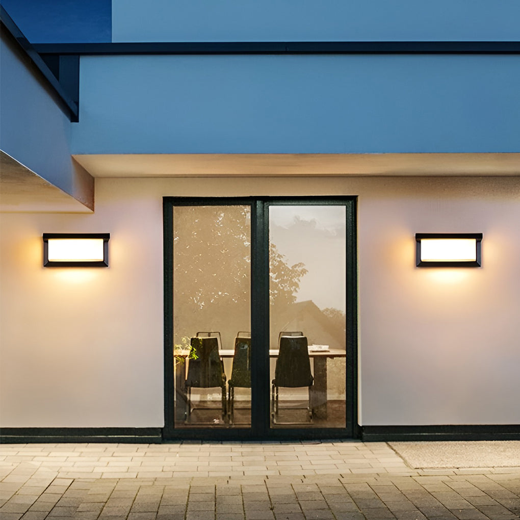 WHITBY RECTANGULAR SOLAR SCONCE WITH LIGHT SENSOR