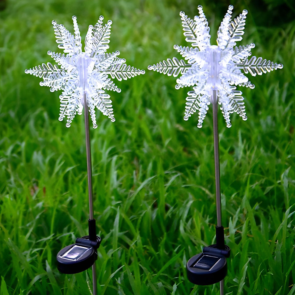 WINTERTON POLYMER SNOWFLAKE GARDEN ILLUMINATORS - SET OF TWO FOR ENCHANTING OUTDOOR DISPLAY