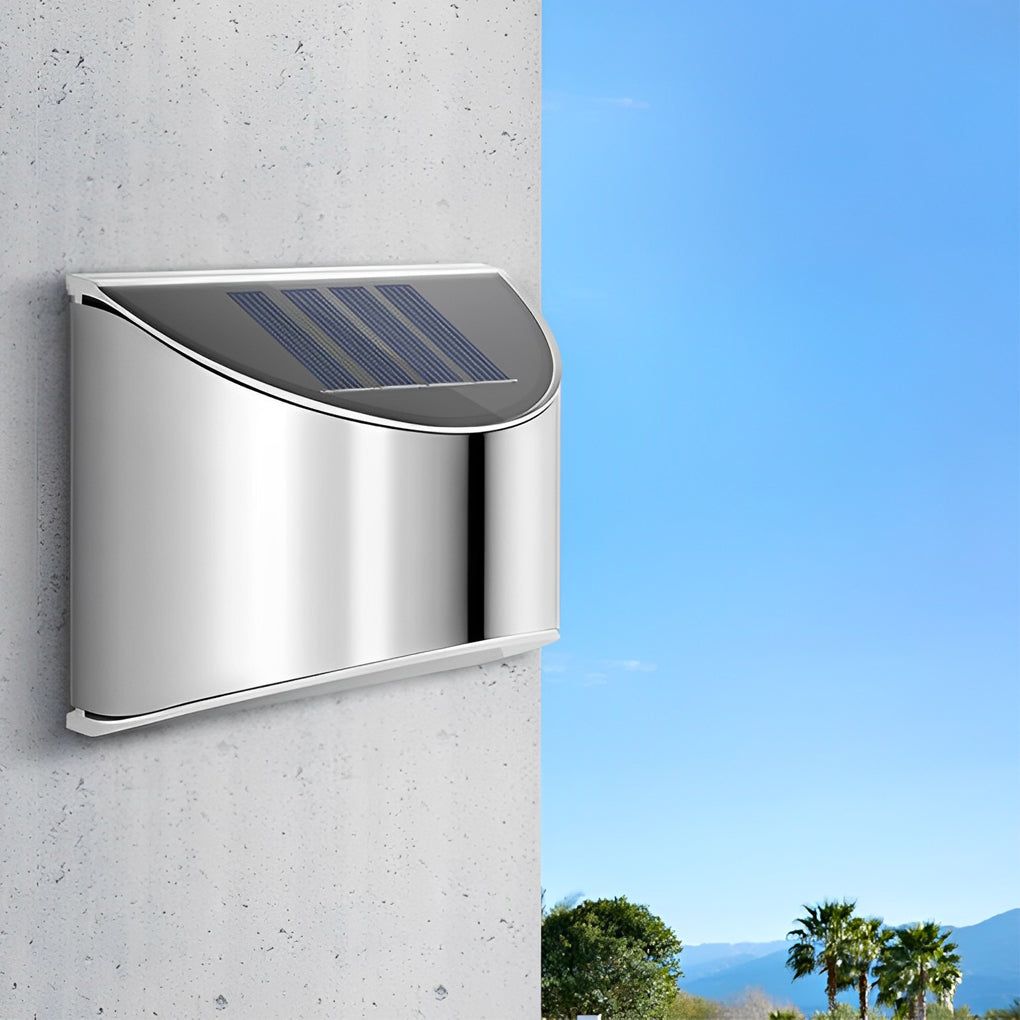 FENWICK SOLAR-POWERED STAINLESS STEEL WALL LANTERN
