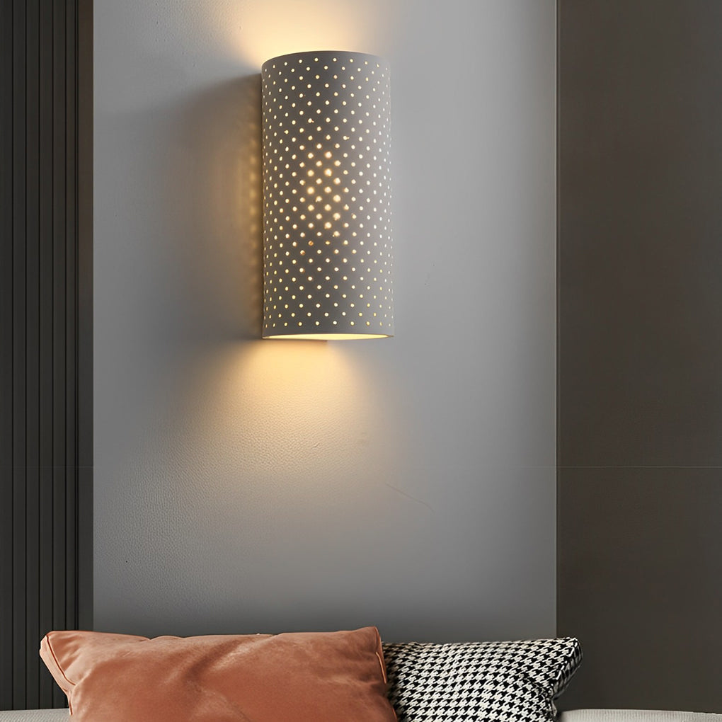 WINTHORPE AQUA CYLINDRICAL GYPSUM WALL SCONCE