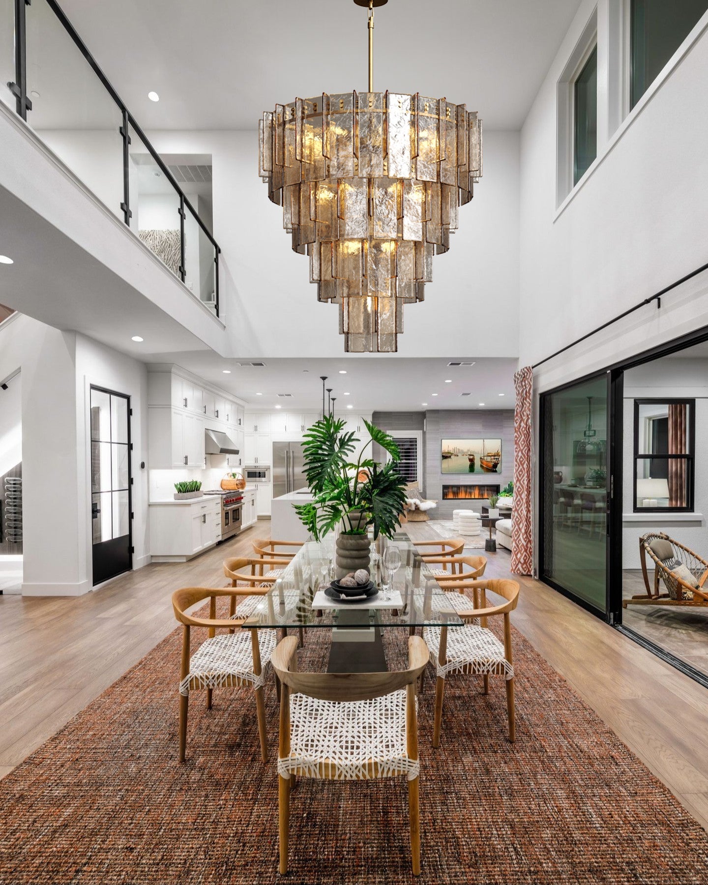 VERDANTIA SMOKED CRYSTAL TIERED CEILING LUMINAIRE