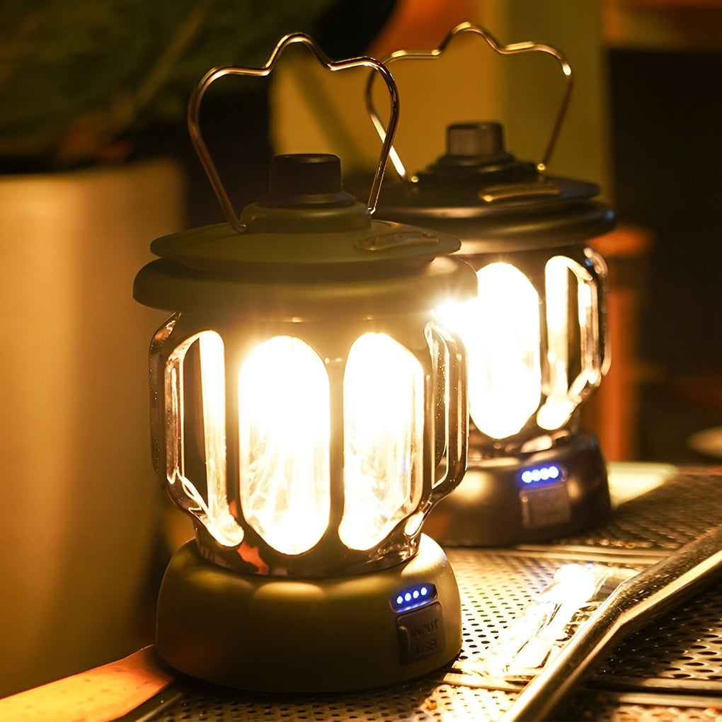 1. **WETHERBY RAINPROOF CAMPING LANTERN**  
   A versatile outdoor lantern featuring multi-functional settings, designed to withstand wet conditions while providing reliable illumination.

2. **HASTINGS RECHARGEABLE TRAIL LIGHT**  
   A portable, waterpro
