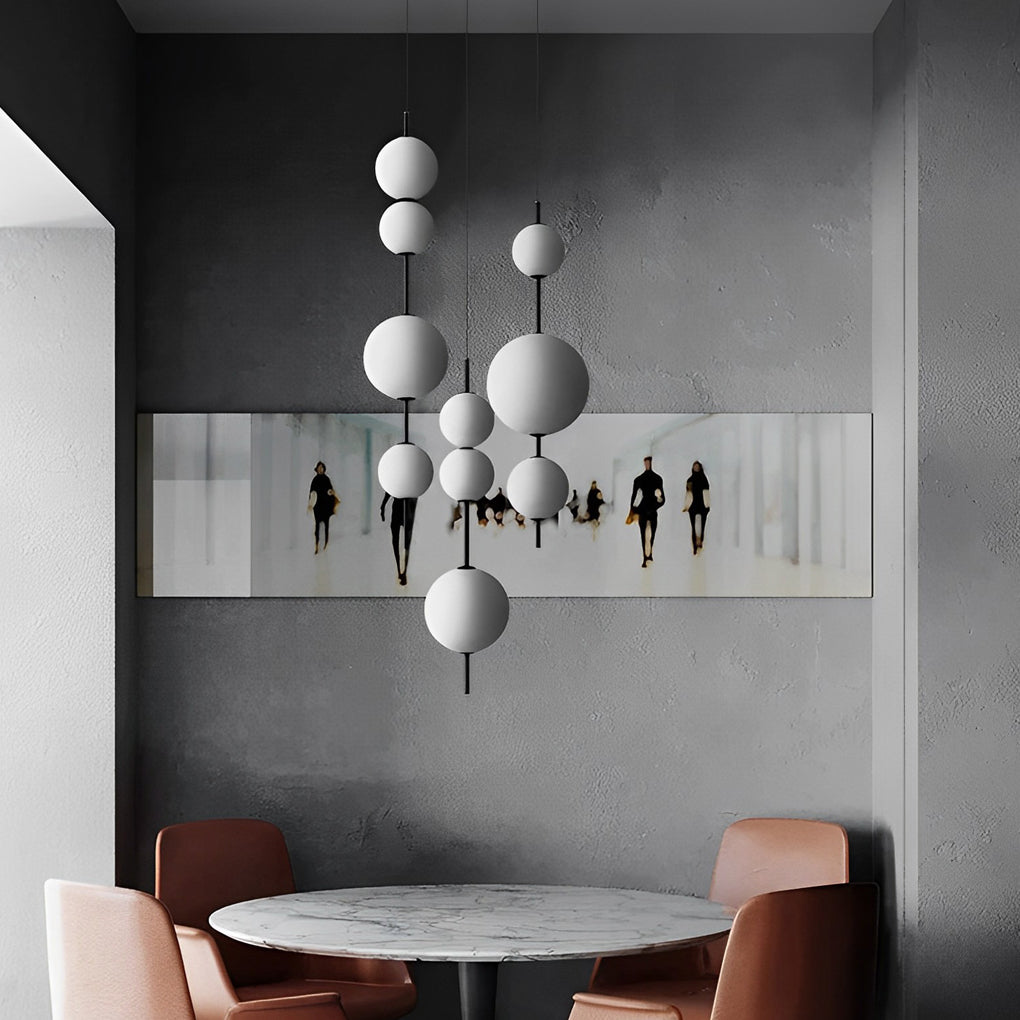 WINTHORPE BUBBLE GLASS PENDANT LIGHTING WITH IRON FRAME