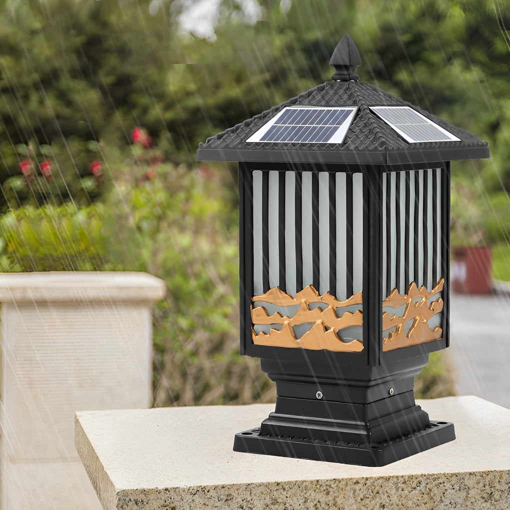 BRAMBLETON RUSTIC SOLAR FENCE POST LANTERNS