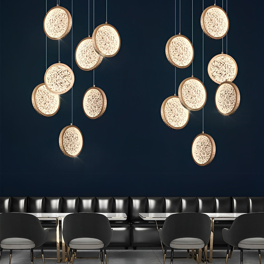 WINTHROP IRON ACRYLIC TRIO DIMMER PENDANT LIGHT