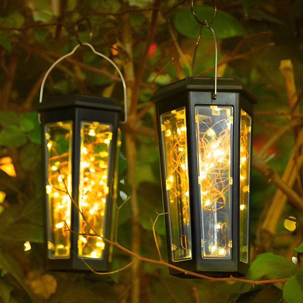 BRAMBLEWOOD HEXAGONAL SOLAR GLOWING GARDEN LIGHTS WITH MOTION DETECTION