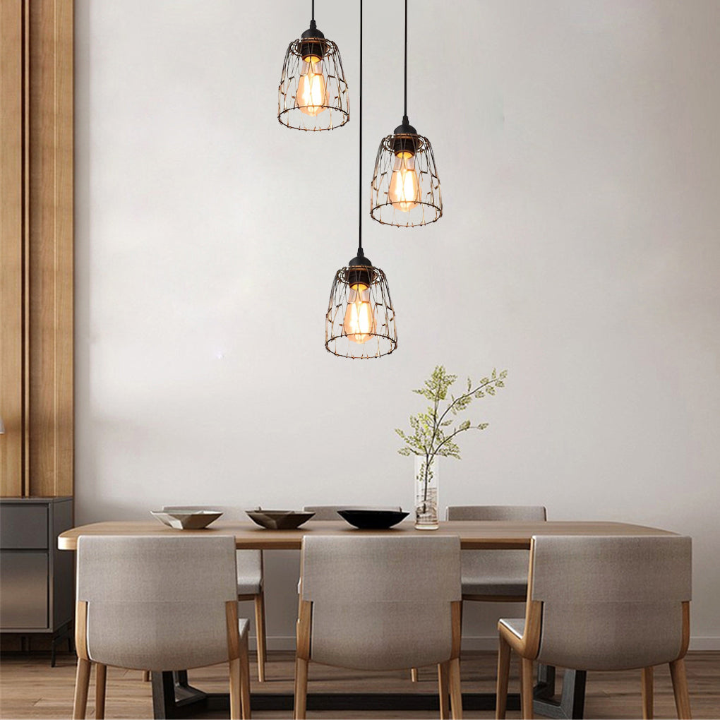 WINCHESTER TRIO GEOMETRIC IRON LANTERN CHANDELIER